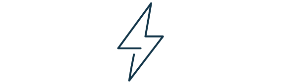 line icon of a lightning bolt to represent outages